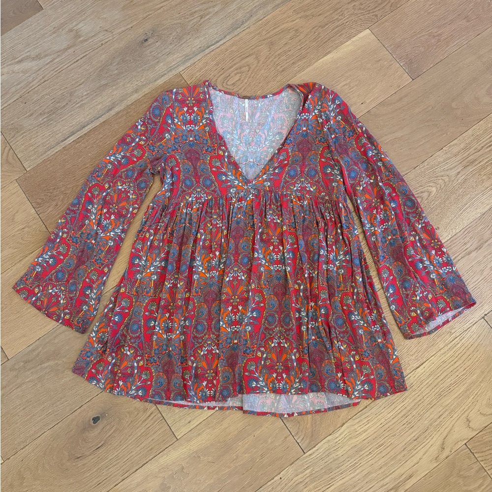 Free People floral peasant top